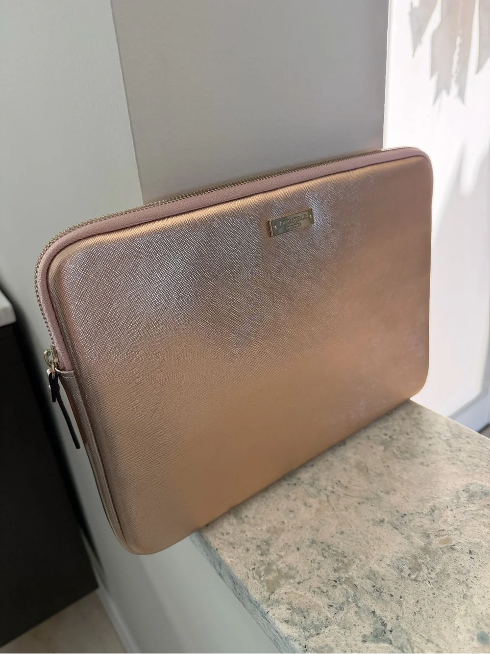 Kate Spade Metallic Rose Gold Laptop Sleeve (For up to 15” Laptops)